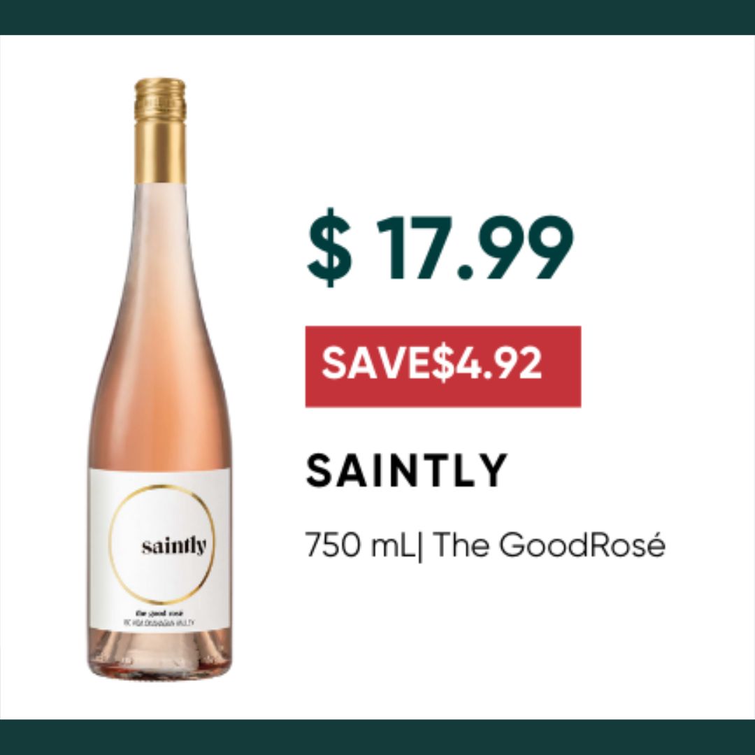 May Special Alert! 🍷 Sip into spring with a refreshing bottle of Saintly Rosé. Save $4.92 on each 750ml bottle at Berezan Liquor Stores. Cheers to great tastes and great deals! #RoseAllDay #BerezanDeals #MaySpecials ✨