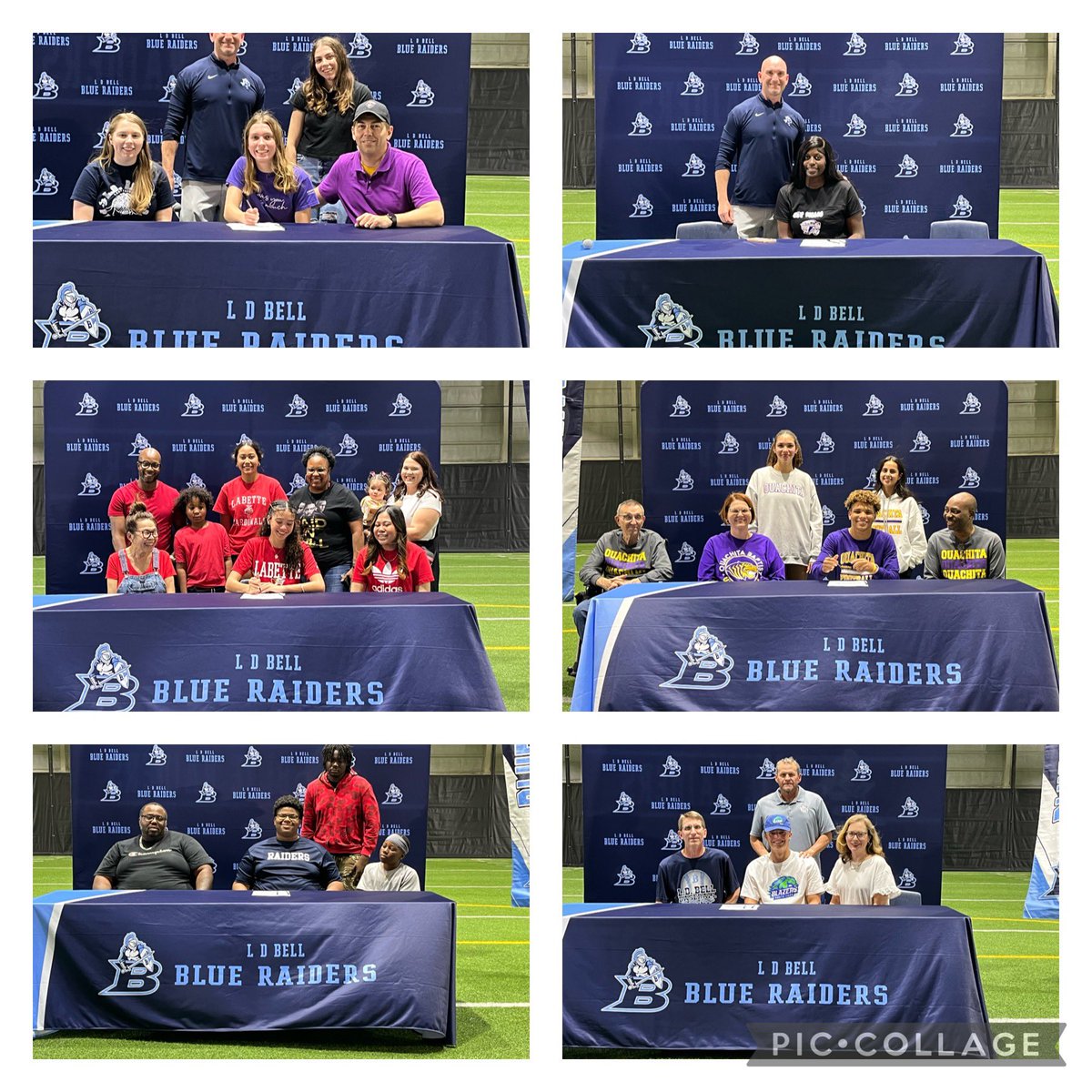 LDBellAthletics (@ldbellathletics) on Twitter photo May Signing day. 15 athletes in 8 sports. Proud of these Blue Raiders.
<a href="/HEBAthletics/">HEB Athletics</a>
@HEBISDpeople
<a href="/RandyBelcherBHS/">Randy D Belcher</a>
<a href="/_JadeWiseman/">Jade Wiseman</a>
@MLawtonBellHS
@Matthewvick44
<a href="/LDBellFootball/">L.D. Bell Football</a>
<a href="/LDBBasketball/">L.D. Bell Basketball</a>
<a href="/LDBell_WBB/">LD Bell Lady Raider Hoops</a>
<a href="/LDBellBaseball/">L.D. Bell Blue Raider Baseball</a>
<a href="/LDBELLTRACK/">L.D. Bell Track & Field</a> May Signing day. 15 athletes in 8 sports. Proud of these Blue Raiders.
<a href="/HEBAthletics/">HEB Athletics</a>
@HEBISDpeople
<a href="/RandyBelcherBHS/">Randy D Belcher</a>
<a href="/_JadeWiseman/">Jade Wiseman</a>
@MLawtonBellHS
@Matthewvick44
<a href="/LDBellFootball/">L.D. Bell Football</a>
<a href="/LDBBasketball/">L.D. Bell Basketball</a>
<a href="/LDBell_WBB/">LD Bell Lady Raider Hoops</a>
<a href="/LDBellBaseball/">L.D. Bell Blue Raider Baseball</a>
<a href="/LDBELLTRACK/">L.D. Bell Track & Field</a>