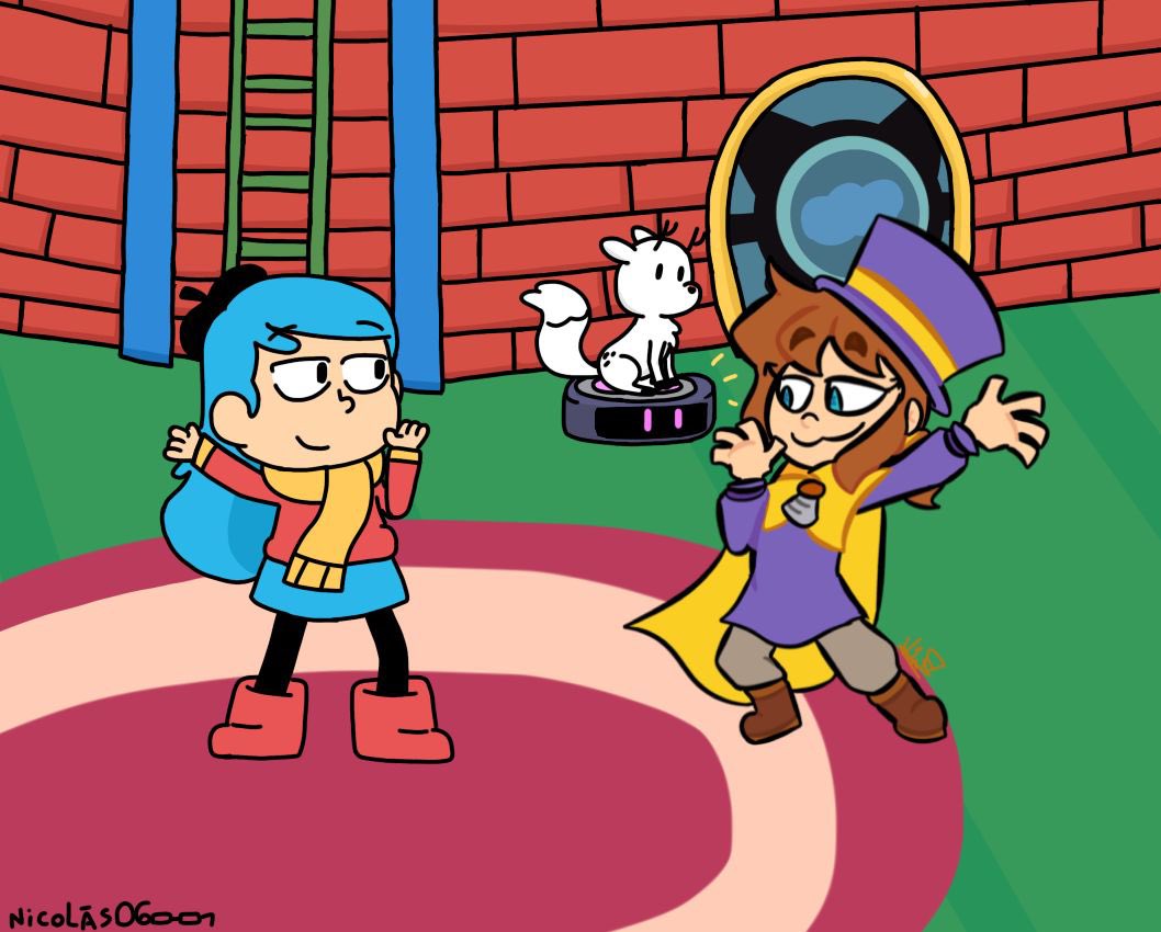 Art collab con 
@talentless_hat ^_^ Hilda y Hat kid 
#Hilda #hildafanart #Hildatheseries #ahit #Ahatintime #Ahatintimefanart #Fanart