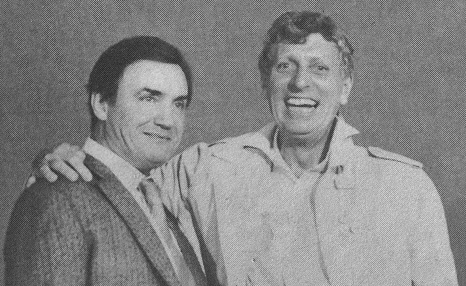 Tom Baker and Anthony Ainley having a photo. #TomBaker #DoctorWho #FourthDoctor