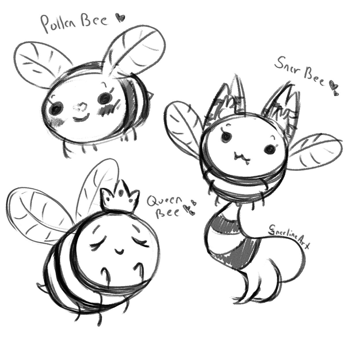 I still love these bees I drew awhile back! 💞🐝