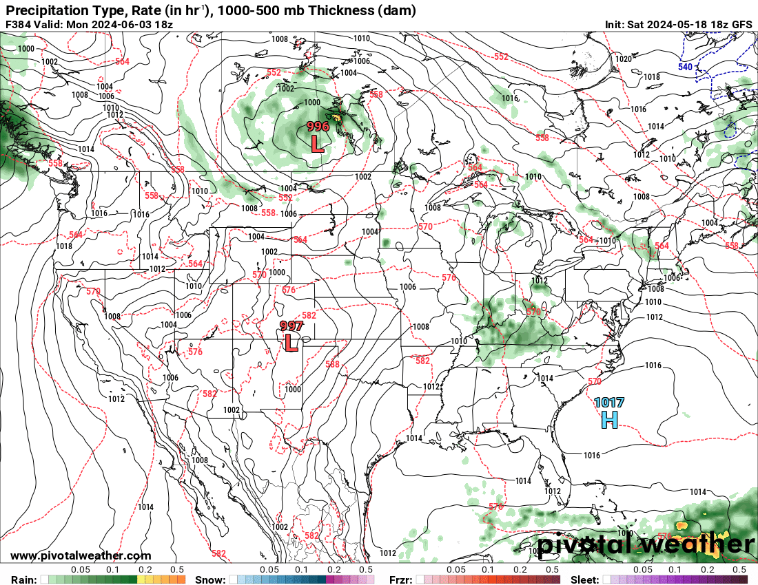 tuckerweather's tweet photo. First afternoon of the 2024 chasecation has arrived on the 384th hour of the GFS! 👀😆 #IfYouFeelIt https://t.co/ReEJBjGczV