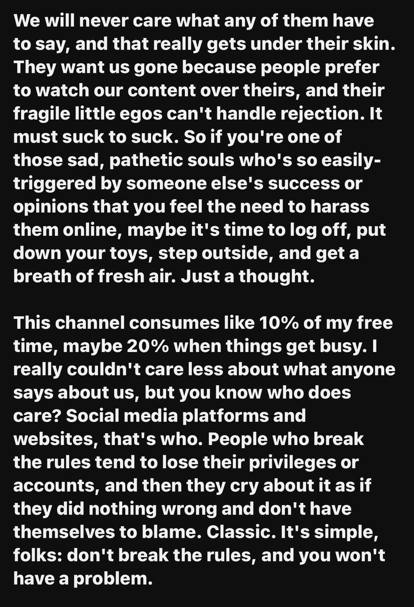 RSuaveR6's tweet image. @LaserPants81 pretty smug considering he takes content without due credit and copyright strikes anyone with a lick of criticism. Who wronged who, here? You can just wrongfully terminate people’s accounts conscience free, and expect silence? Keep your comments off but we’re here.