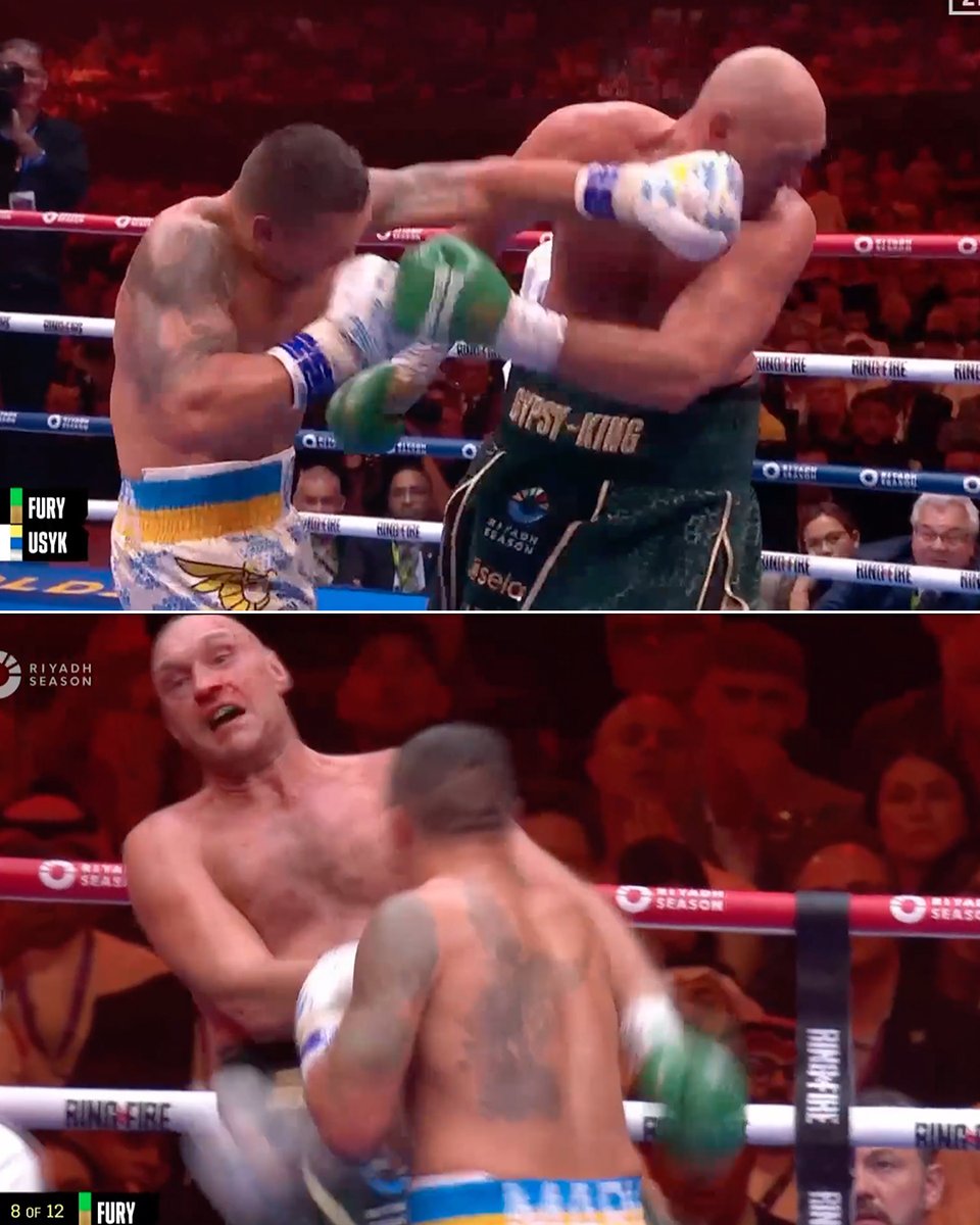 Usyk landing shots on Fury in the 8th round! 👀 #FuryUsyk | Live NOW on DAZN: Click link in bio to buy