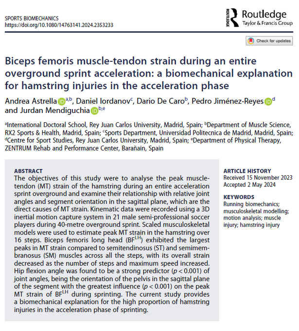 Specialized Training™️ (@tatopek1) on Twitter photo 🆕"This paper concluded that BF long head exhibited the largest peaks in MT strain compared to ST & SM muscles across all the steps, with its overall strain ⬇️ as the number of steps and maximum speed ⬆️"
👉 <a href="/AndreAstre92/">Andrea Astrella</a> & Mendiguchia et al., 2024 🇪🇸
📂 tandfonline.com/doi/full/10.10… 🆕"This paper concluded that BF long head exhibited the largest peaks in MT strain compared to ST & SM muscles across all the steps, with its overall strain ⬇️ as the number of steps and maximum speed ⬆️"
👉 <a href="/AndreAstre92/">Andrea Astrella</a> & Mendiguchia et al., 2024 🇪🇸
📂 tandfonline.com/doi/full/10.10…