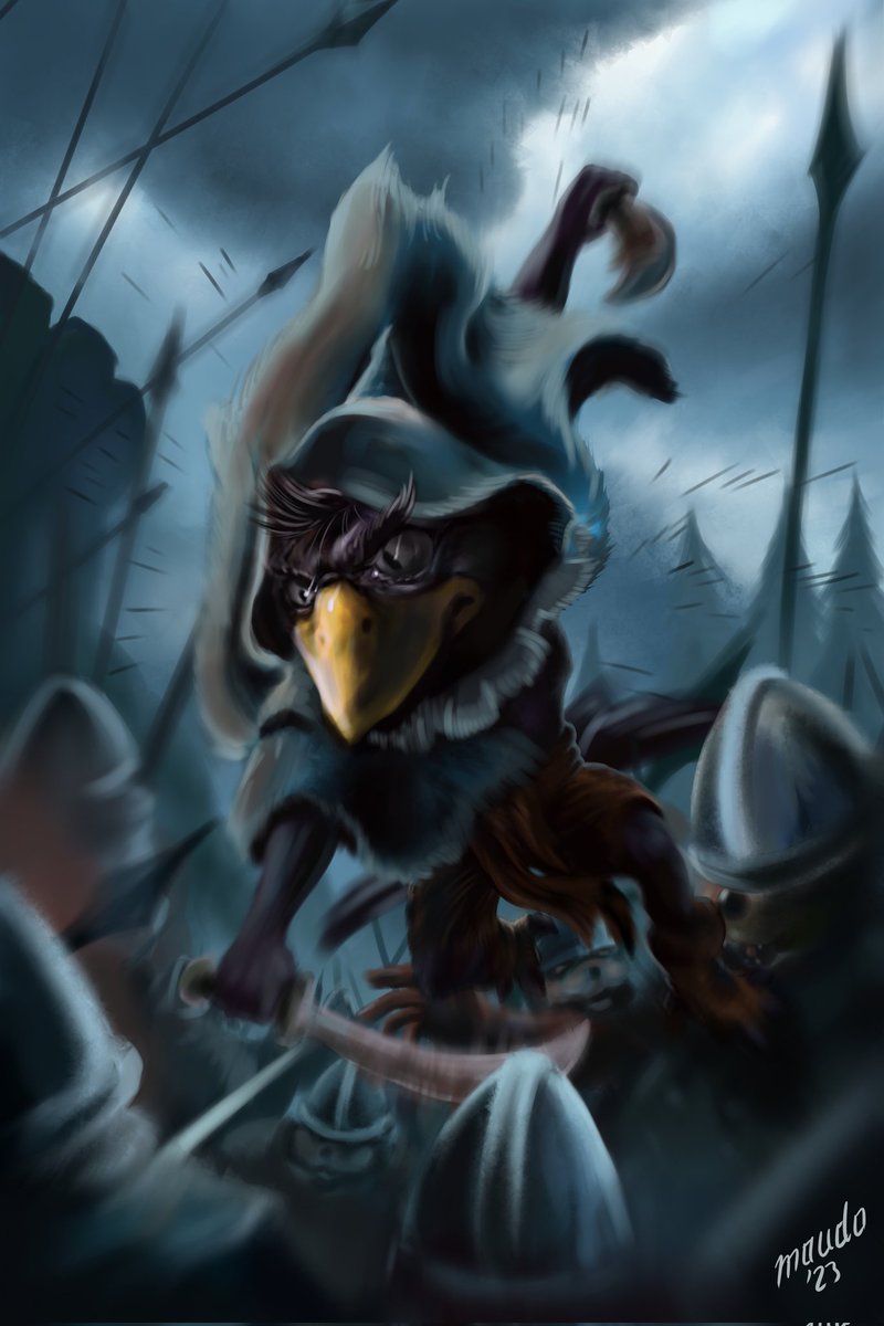 Killer Crow! Here is my fanart of Crow jumping into a swordmans army ! @playwildforest @Ronin_Network