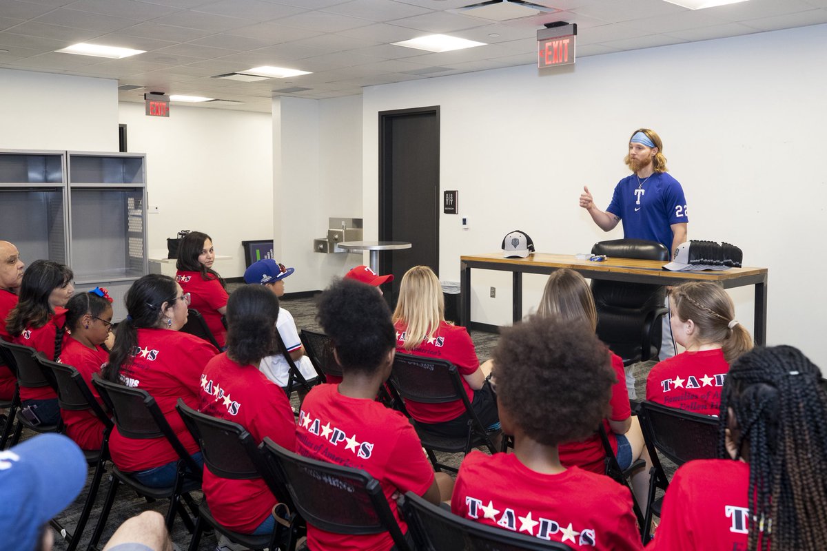 Jon and Jacklyn Gray hosted @TAPSorg tonight as part of their #MissionGrayWolf22 initiative, providing military groups with food, tickets, and a private pre-game meet and greet.