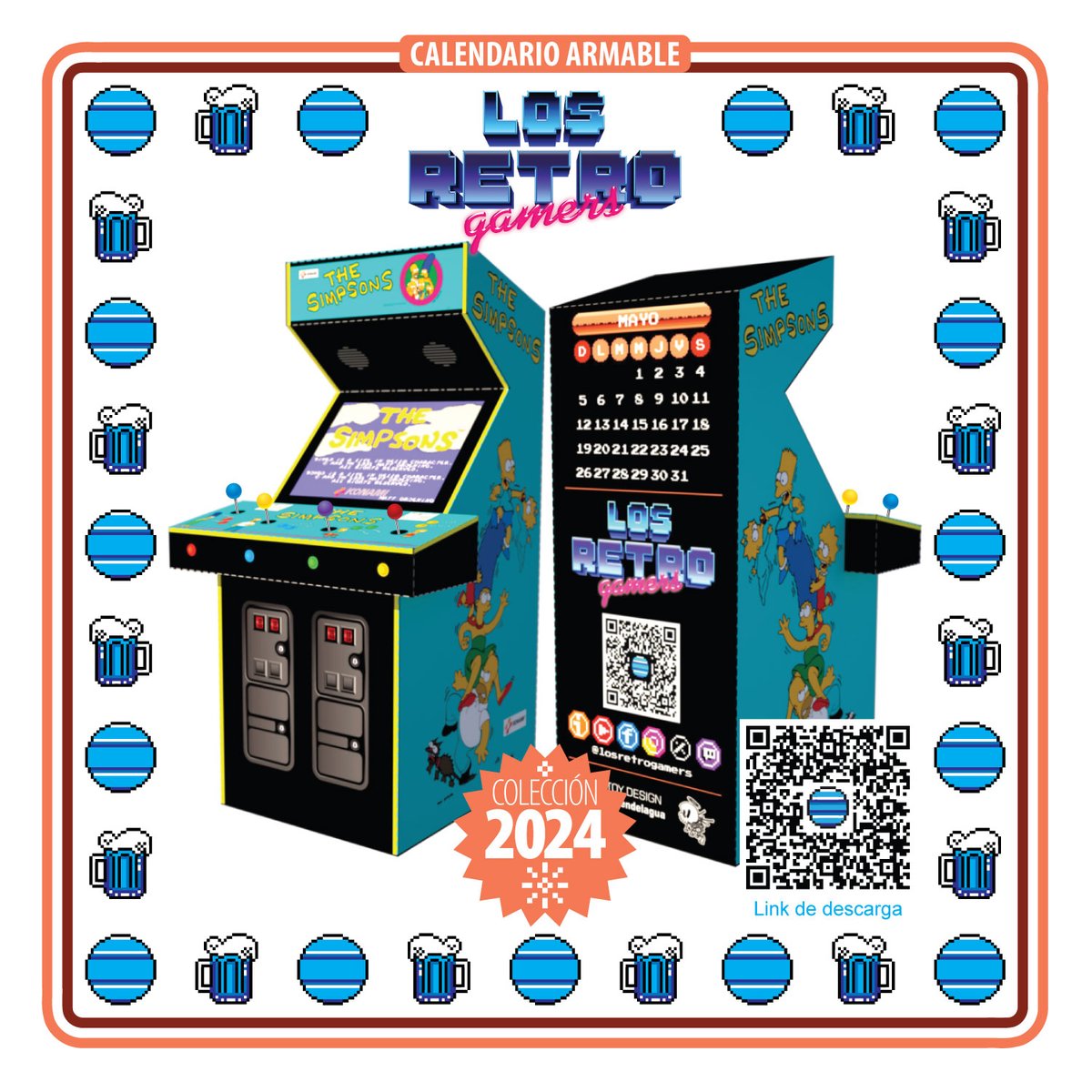 ¡¡¡Banda Retro Gamer!!!
Llegamos a la mitad de mayo, así que no dejen de descargar el Calendario Retro Gamer de este mes con un clásico de las arcades que regresa a la colección 2024: The Simpsons.

Link de descarga:
mediafire.com/file/ryzd4o2t6…

¡¡Que la disfruten!! 👨‍👩‍👧‍👦👶💎👊🎮🕹️