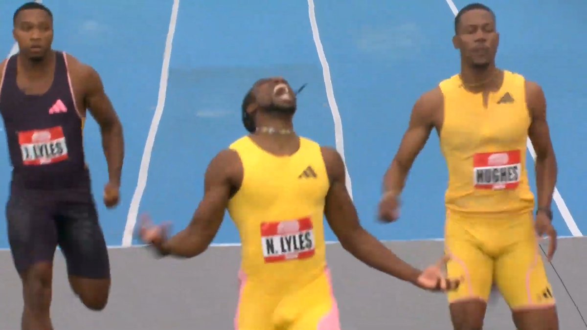 Noah Lyles runs 14.41 to win the 150m at the Atlanta City Games. That's .15 better than he ran at the same meet last year. (+0.3 wind both years) Said he wanted Bolt's 14.35 WR but added, 'I'll settle for tying [Tyson Gay's] American [record].'