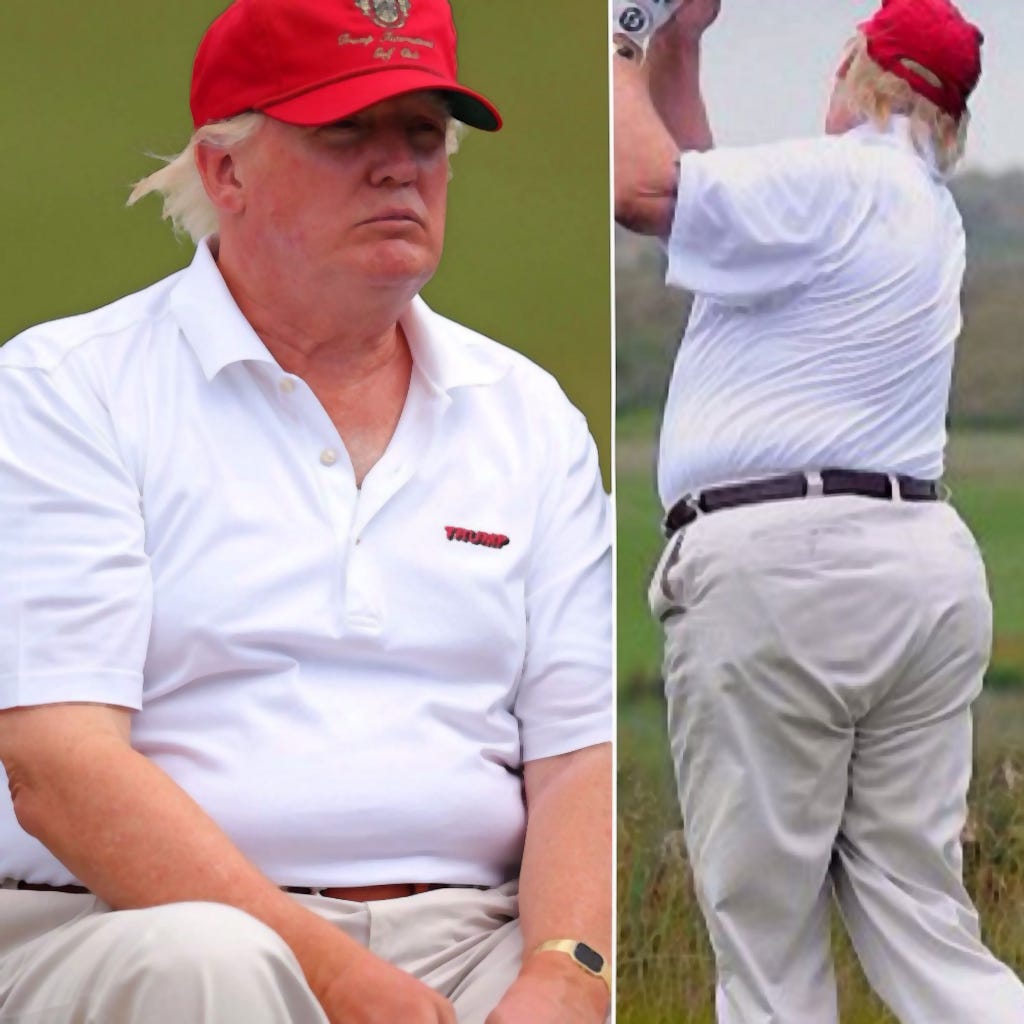 DougWahl1's tweet image. Today at a rally Donald Trump said Trump he’s “healthier” and a “better physical specimen” than President Obama.

Just in case you needed a reminder

Your thoughts?
