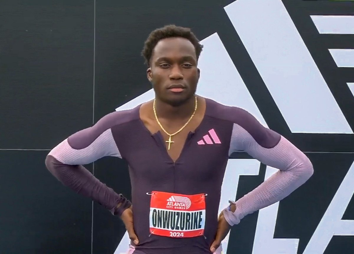 Udodi Onwuzurike 🇳🇬 clocked a Season's Best (SB) of 10.12s (-0.4) in the men's 100m final at the Adidas Atlanta City Games! This was only his first 100m race of the year, and he finished 4th behind Akani Simbine 🇿🇦 who won in a World Lead (WL) of 9.90s and Ferdinand Omanyala 🇰🇪,