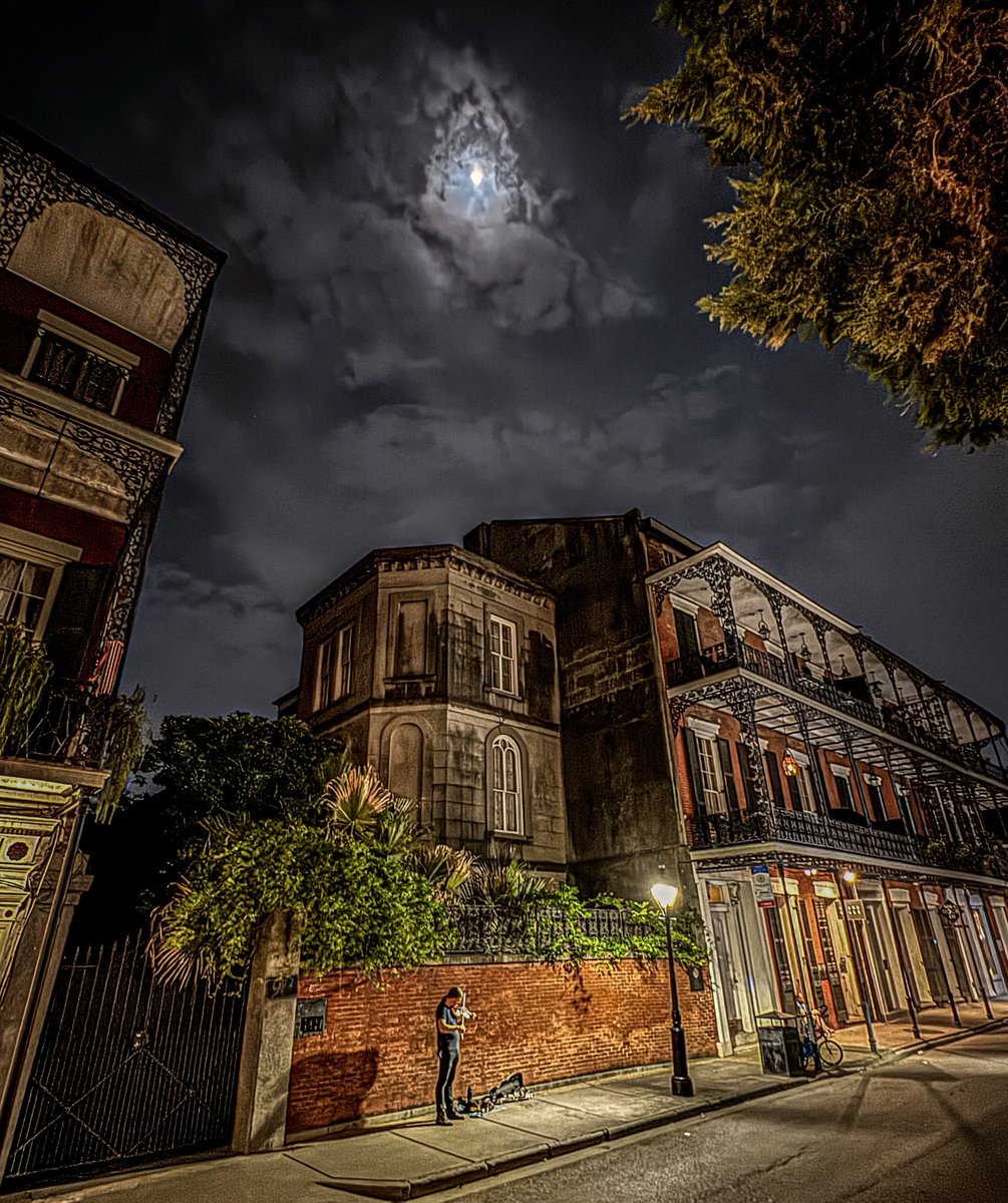 A violin under the moon, Royal street, New Orleans