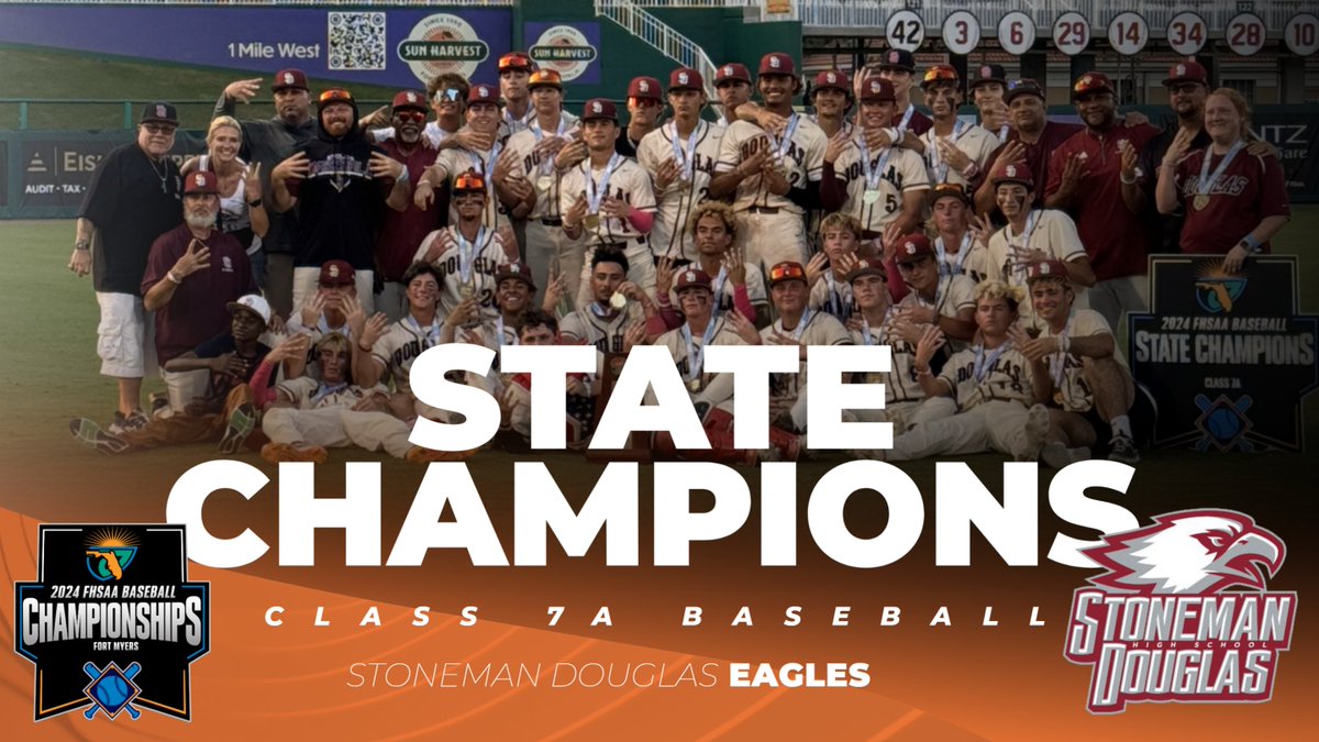 FHSAA (@fhsaa) on Twitter photo 2024 #FHSAA Baseball #StateChampionships ⚾️ 🏆
Class 7A - State Championship Game
Final/8: #Windermere 2, <a href="/SDEagleBaseball/">SD Eagles Baseball</a> 3 🥇
#Eagles claim 4th straight #statechampionship ('21-'24) and 5th overall in school history 2024 #FHSAA Baseball #StateChampionships ⚾️ 🏆
Class 7A - State Championship Game
Final/8: #Windermere 2, <a href="/SDEagleBaseball/">SD Eagles Baseball</a> 3 🥇
#Eagles claim 4th straight #statechampionship ('21-'24) and 5th overall in school history