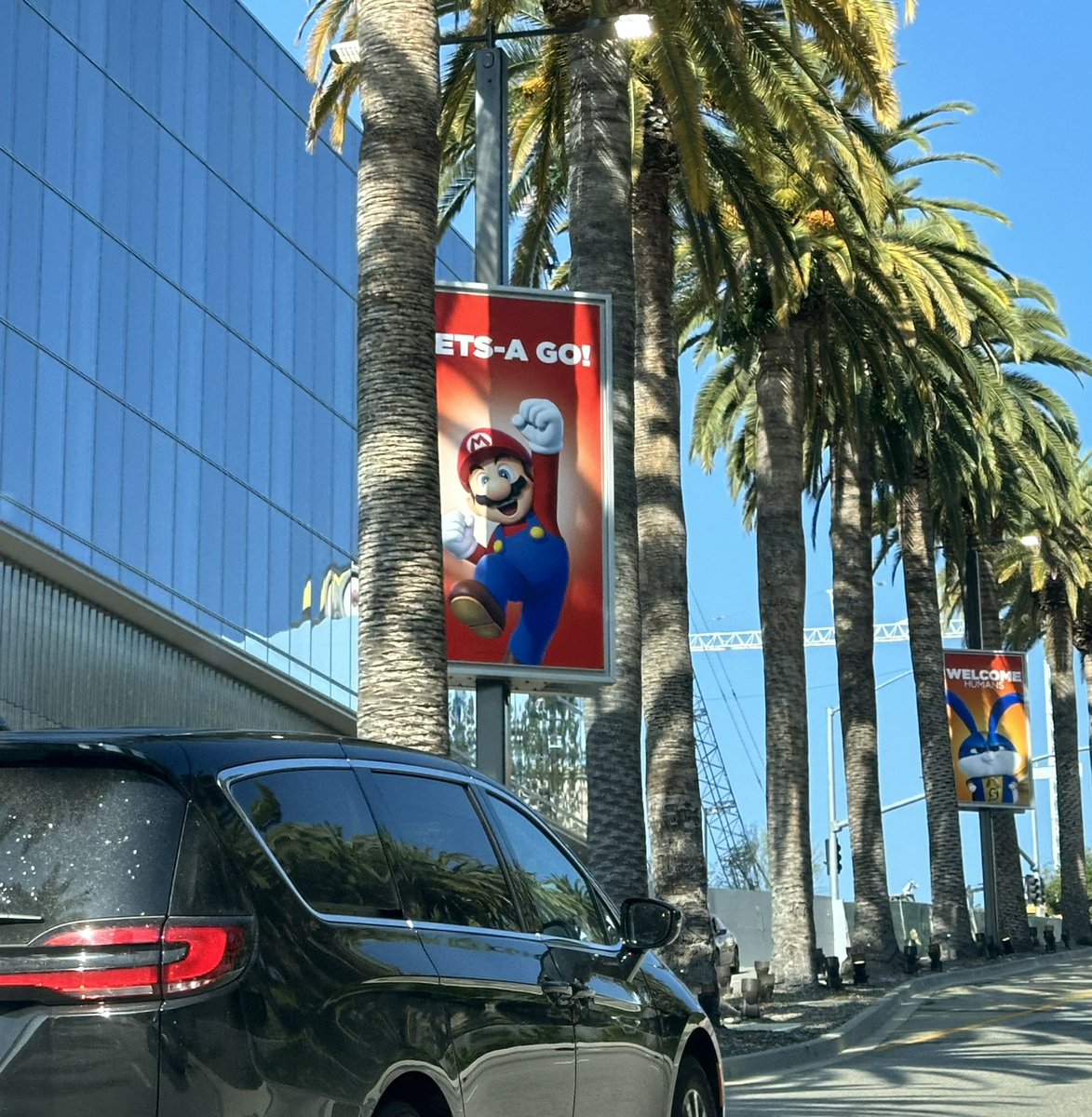 New Mario poster going up the hill to Universal Studios Hollywood