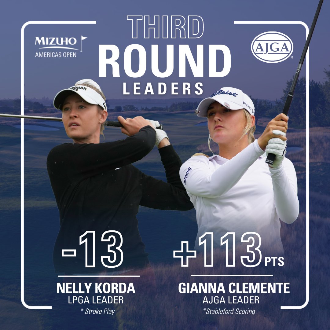 Nelly Korda and Gianna Clemente will take the lead into the Final Round of the #MizuhoAmericasOpen 🔥