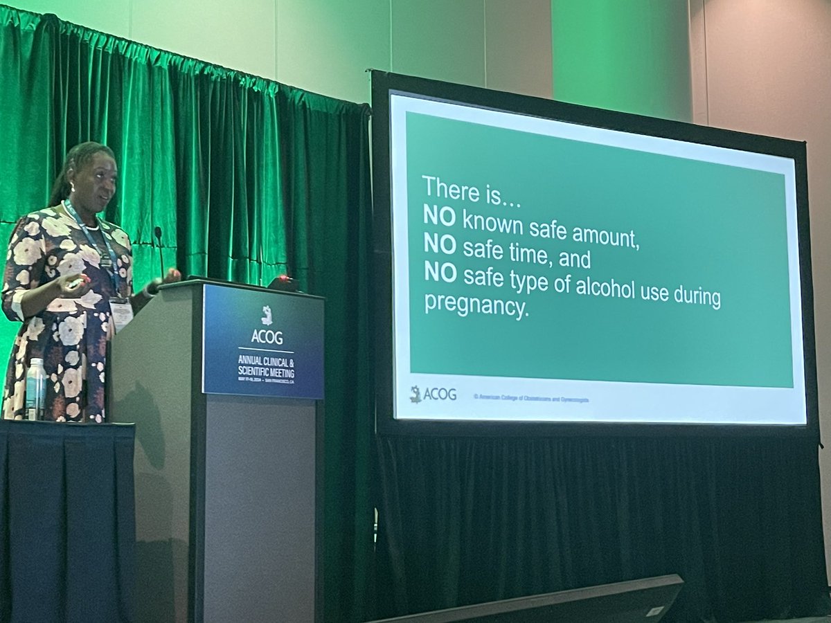 Outstanding panel on SUD today @acog 2024 ACSM!  Opened by the phenomenal @CourtneyTownsel  from @UMmedschool, the panel reinforced the zero tolerance policy of ETOH use in pregnancy & the long term impact of ETOH antepartum & postpartum via breast milk #proudmentor 🔥🔥🔥