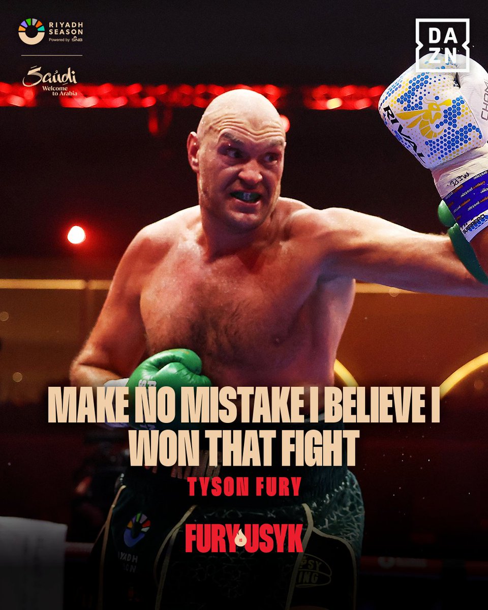 Do you agree with Tyson Fury? 👀

#FuryUsyk | #RingOfFire | #RiyadhSeason | @Turki_alalshikh