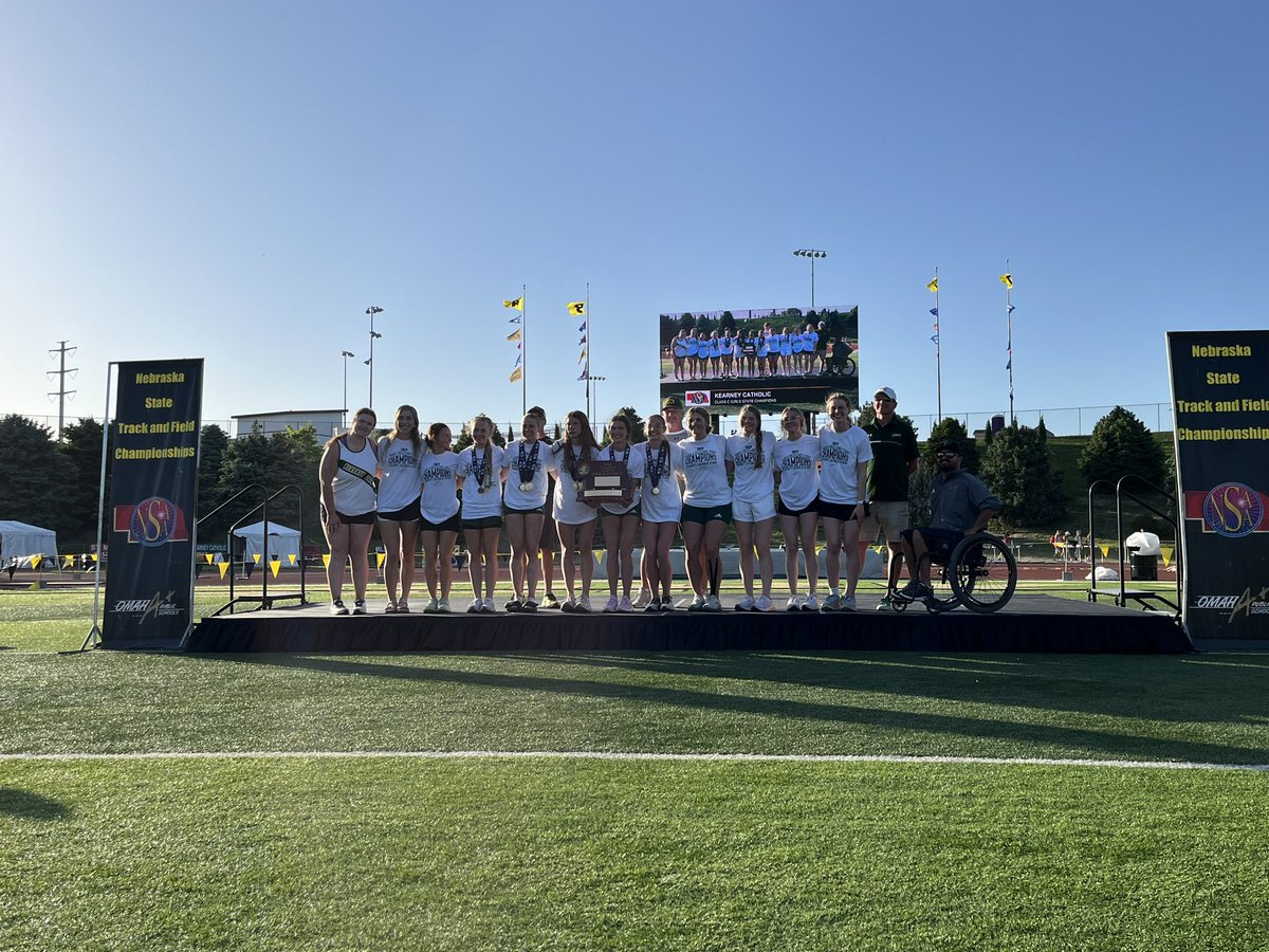 Congratulations, Kearney Catholic High School – the 2024 NSAA Class C Girls State Track & Field champions! #nebpreps