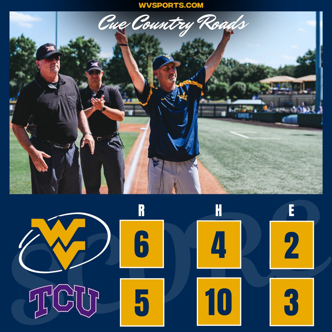 #WVU wins the final game of the regular season 6-5 over TCU and the Mountaineers also win the series. #HailWV