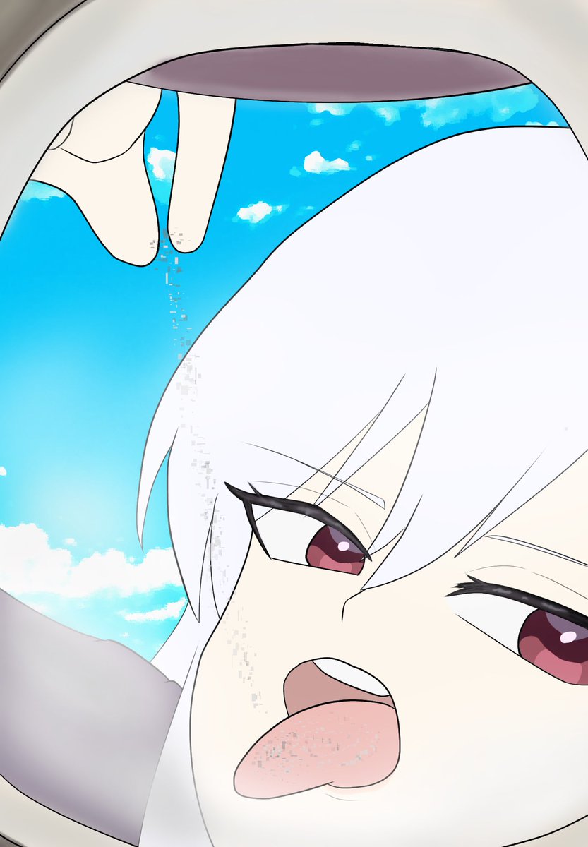 いただきます
#巨大娘　#giantess