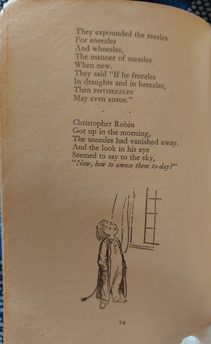 Now, onto 'Now We Are Six', published in 1927, and if I was forced to choose, probably my favorite of the two poetry books! Here's the hilarious, brilliant 'Sneezles', a laugh riot to read! Incredibly creative and way ahead of its time for children's literature! 5/12