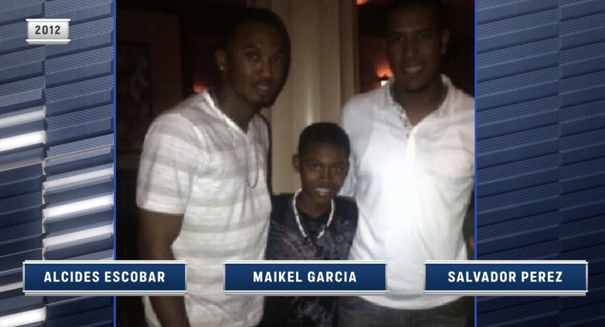 look at little Maikel Garcia with his cousin Alcides Escobar + Salvador Perez!!!!! AND NOW HE'S TEAMMATES WITH SALVY! baseball is the BEST