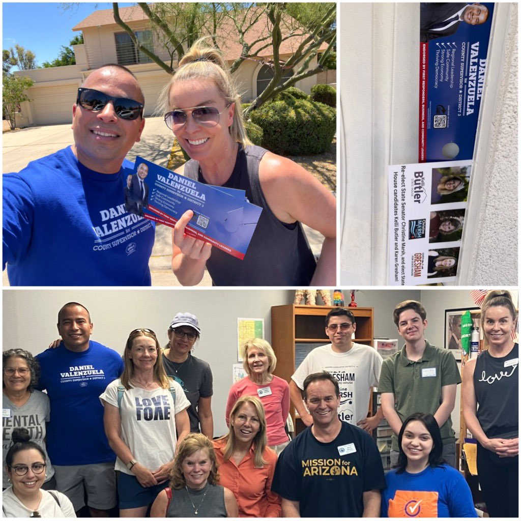 Productive walk in Maricopa County Supervisor District 3 & #AZLD4 with great friends & leaders: @ChristinePMarsh, @KelliButlerAZ, @KarenGreshamAZ. I'm running for #BOS3 Supervisor to ensure a SAFE COMMUNITY, STRONG ECONOMY, and THRIVING DEMOCRACY! Join us! DanielforAZ.com