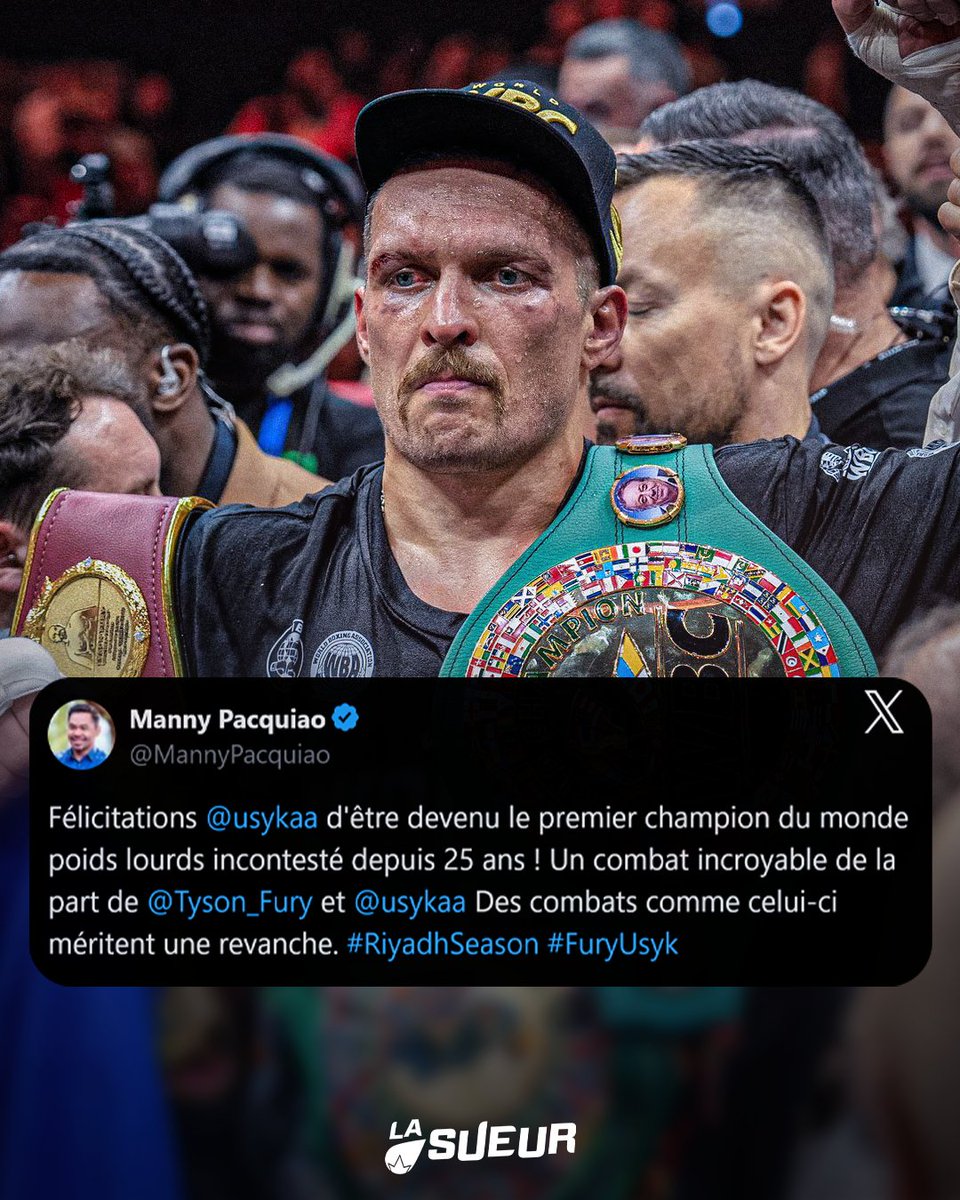 Manny Pacquiao félicite Oleksandr Usyk et réagit au combat. 👏🏆 #FuryUsyk