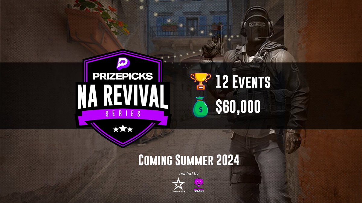 Mythic Reborn (@mythicreborngg) on Twitter photo We’re not stopping with one Cup! Announcing the <a href="/PrizePicks/">PrizePicks</a> NA Revival Series!
🏆1 year, 12 events
💸$60,000 total prize pool
📅Coming Summer 2024 We’re not stopping with one Cup! Announcing the <a href="/PrizePicks/">PrizePicks</a> NA Revival Series!
🏆1 year, 12 events
💸$60,000 total prize pool
📅Coming Summer 2024