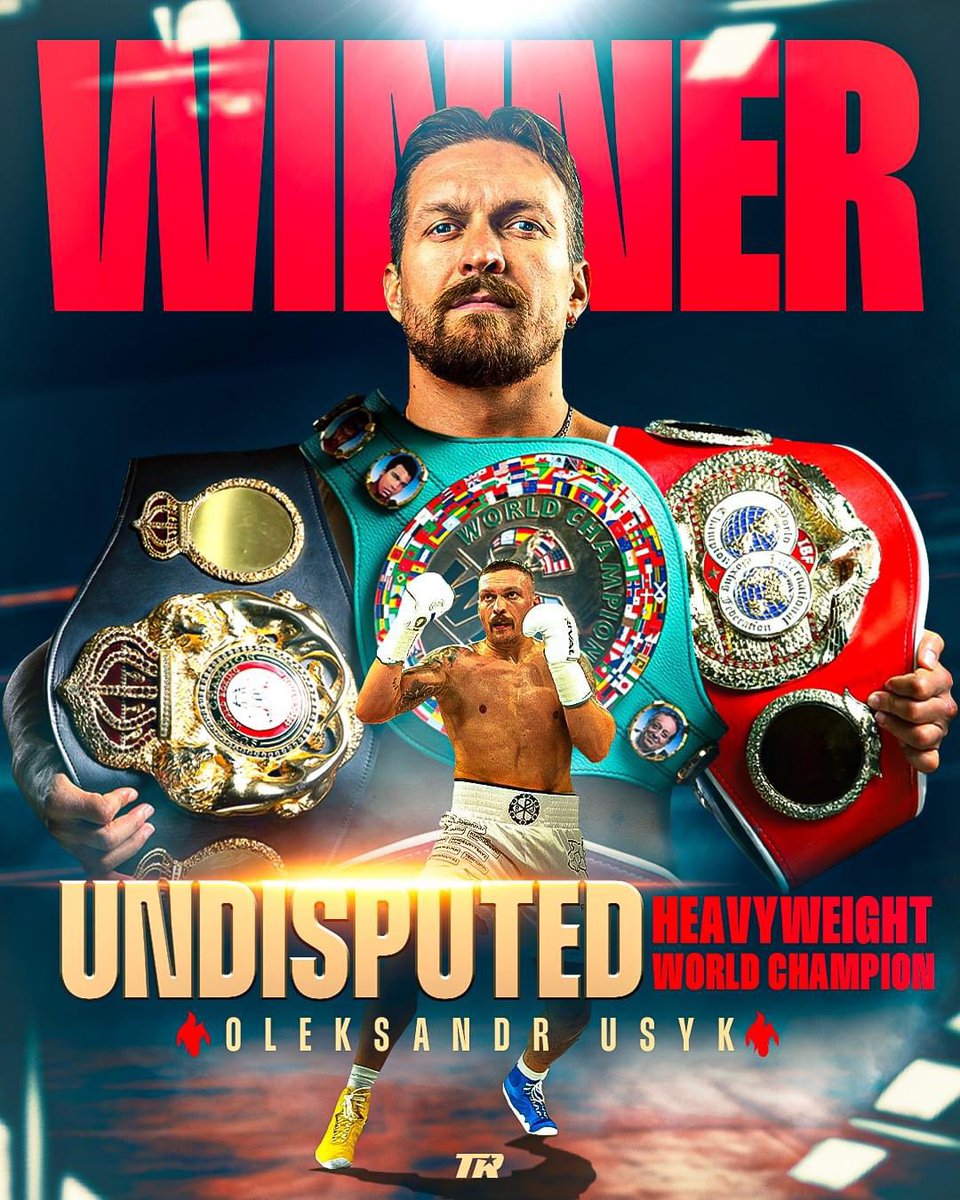 Congratulations to Oleksandr Usyk 22-0-14 KO’s becoming 2X Undisputed Champion and King 👑 of the Heavyweight Division with a majority decision Victory over Tyson Fury. Truly a great fight and deserving of a Rematch in October. #furyusyk #daznboxing #undisputed #heavyweight