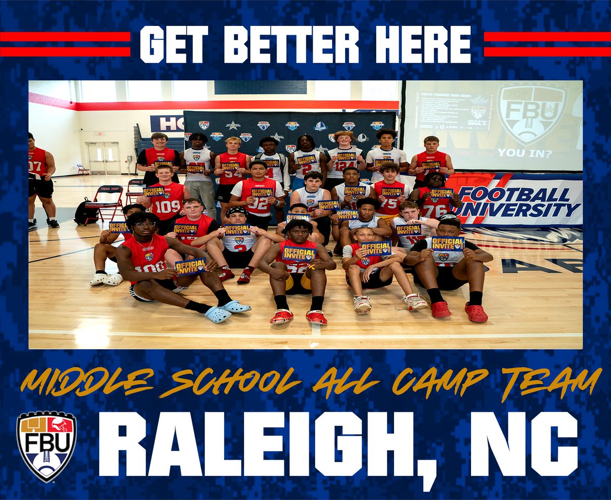 BEST OF THE BEST 👏 Congratulations to these Middle School student-athletes at FBU Raleigh on being named to the All-Camp Team 🎟️🥊 2️⃣ #FBU Top Gun See you in Paradise 🌴🏈 #PathToNaples #ParadiseCoast #FBU #GetBetterHere