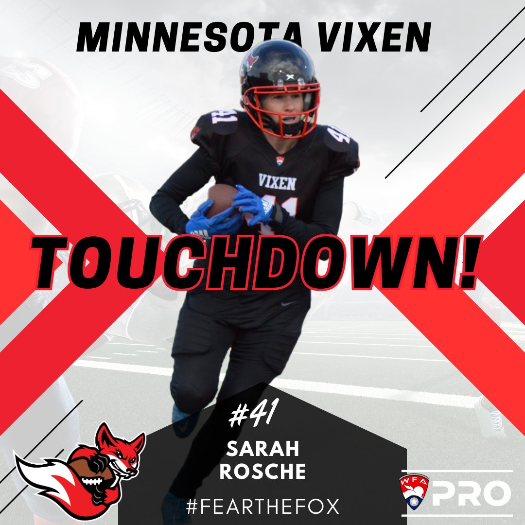 Another score by the Vixen offense number 41 Sarah Roche. That puts the Vixen up 14 to 0.