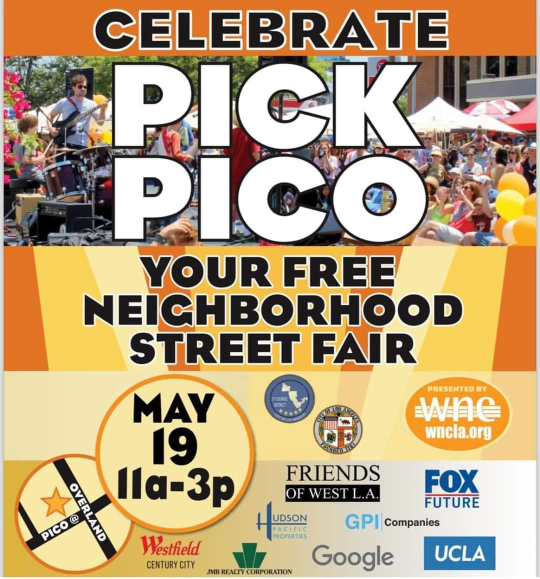 ou can finally come us on a SUNDAY! 😄 We'll be at the Pick Pico event here in West LA tomorrow (05/19) from 11 AM - 3PM!

The event features 9 artists,15 food vendors ,18 non-profits, 20 elected officials and city departments and over 40 local businesses including a kid zone.