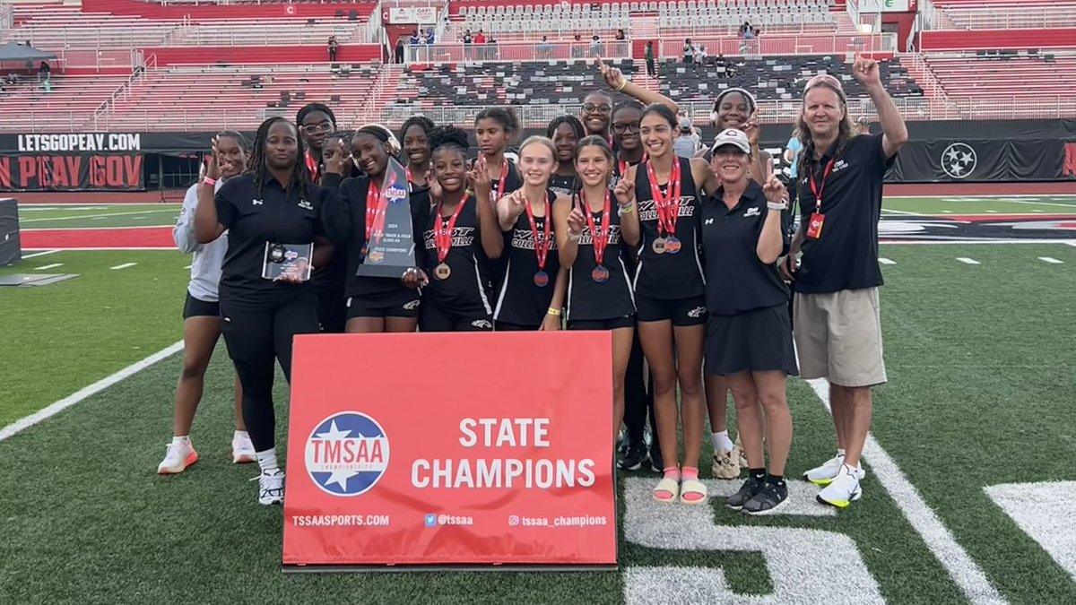 STATE CHAMPIONS ‼️ Congratulations to West Collierville Middle Girls’ Track and Field. They are your back-to-back-to-back TMSAA State Champions. Dynasty. #GoDragonsGo