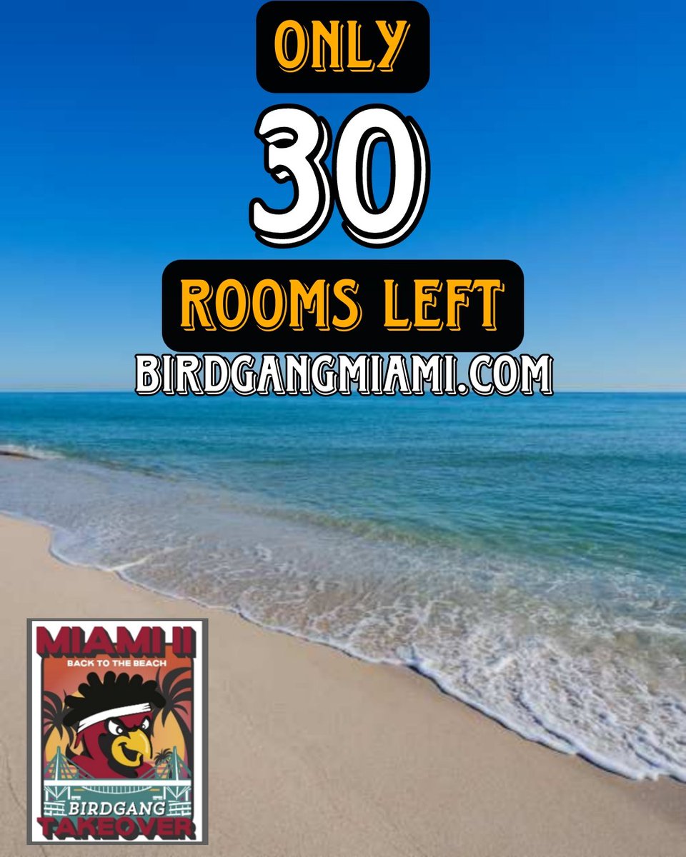 🚨 Only 30 packages left! 🚨 Birdgangmiami.com We are going back and we are celebrating by giving anyone that books by June 1st $200 off using the code: beach Just a heads up last time we did Miami it sold out in one week. Hotel is limited! (Green Bay & Buffalo also