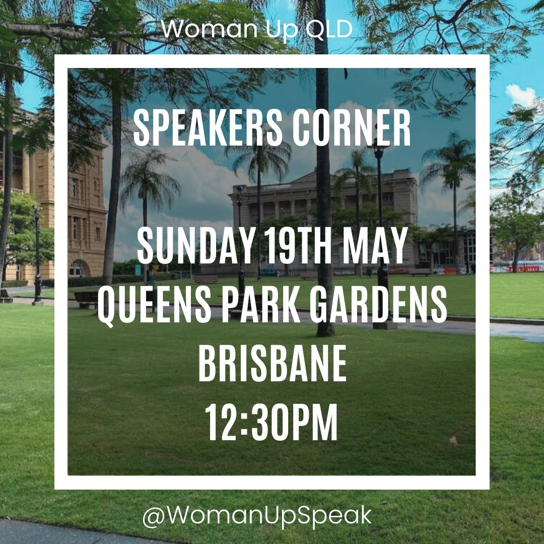 Come along today if you can, and if you can't, watch the livestream here youtube.com/@womanupqld?si… #WomensRightsAreHumanRights #SexNotGender #NoToSelfID