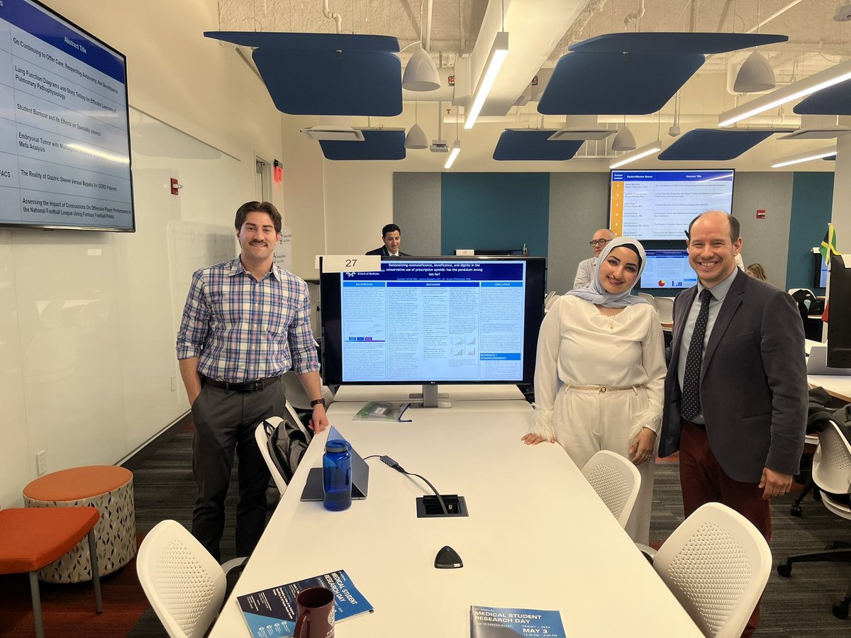 They presented two great projects: one on mandatory holds after naloxone treatment, another on ethical considerations in prescribing opioids.
Well done, Connor and Jenna.