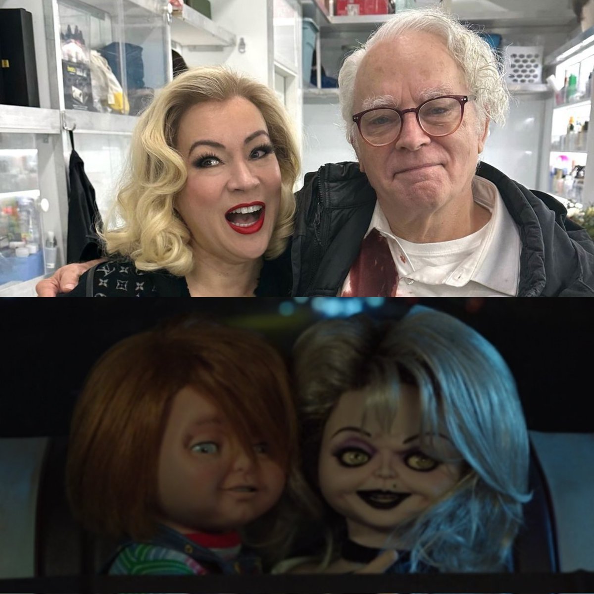When you realize this is the second time @JenniferTilly and #BradDourif were physically on set together but didn't share any scenes in their human bodies😩💔 (First time happened in Curse) #Chucky #ChuckySeason3
