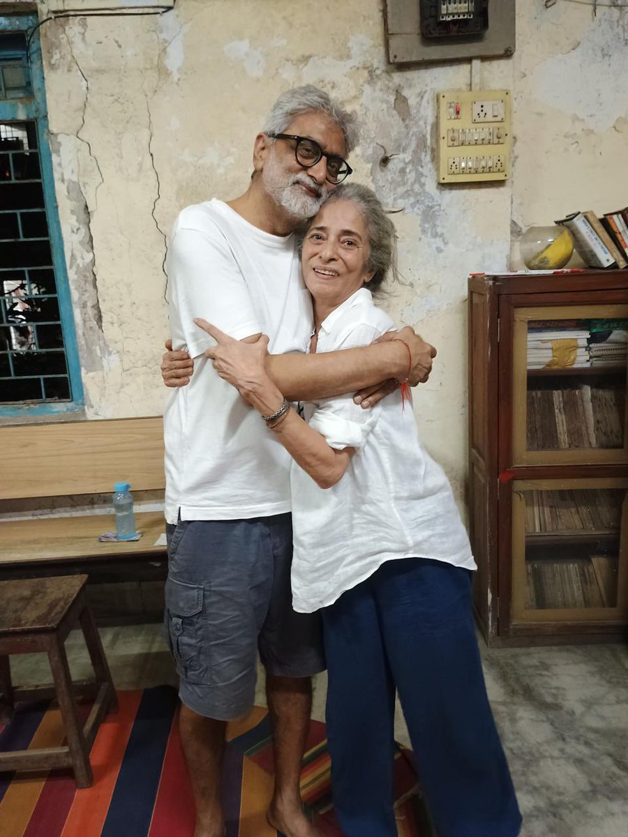 The face of freedom, at last ! Gautam Navlakha with his partner Sahba Husain ✊🏽✌🏽