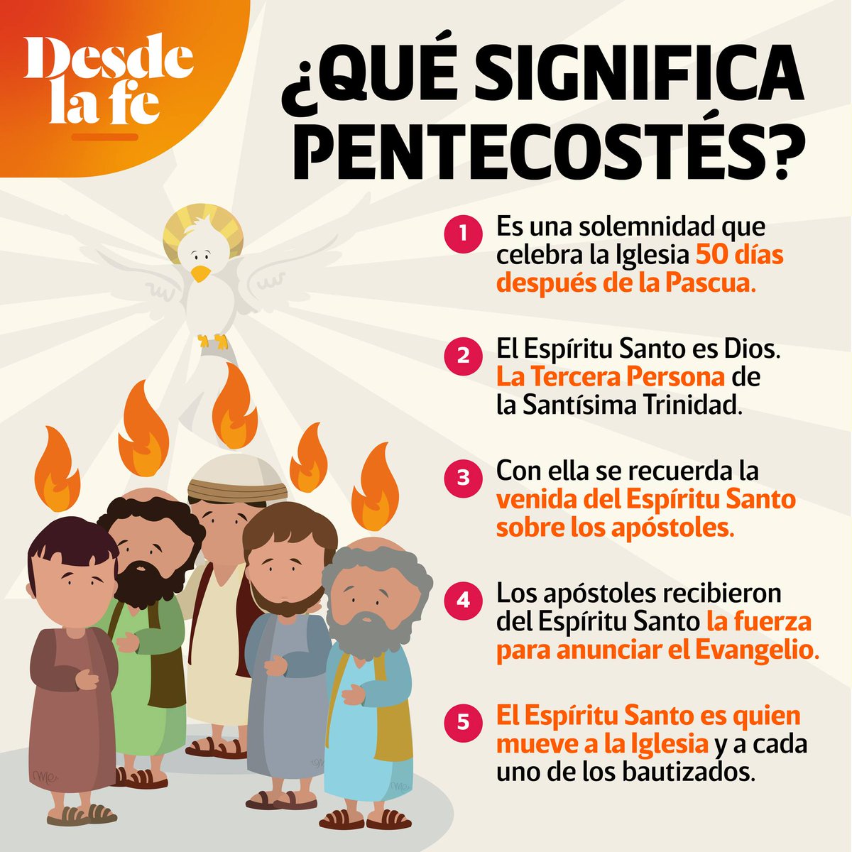 ¡Feliz fiesta de #Pentecostés! 50 días después de la Pascua, descendió el #EspirituSanto sobre los apóstoles. 🔥 ¡Te compartimos toda la información sobre ello! 👉 goo.su/OggF