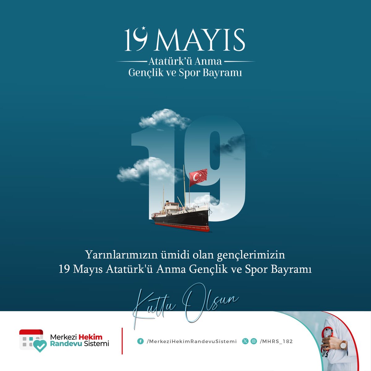 Yarınlarımızın ümidi olan gençlerimizin 19 Mayıs Atatürk'ü Anma Gençlik ve Spor Bayramı kutlu olsun. #19Mayıs #GençlikVeSporBayramı