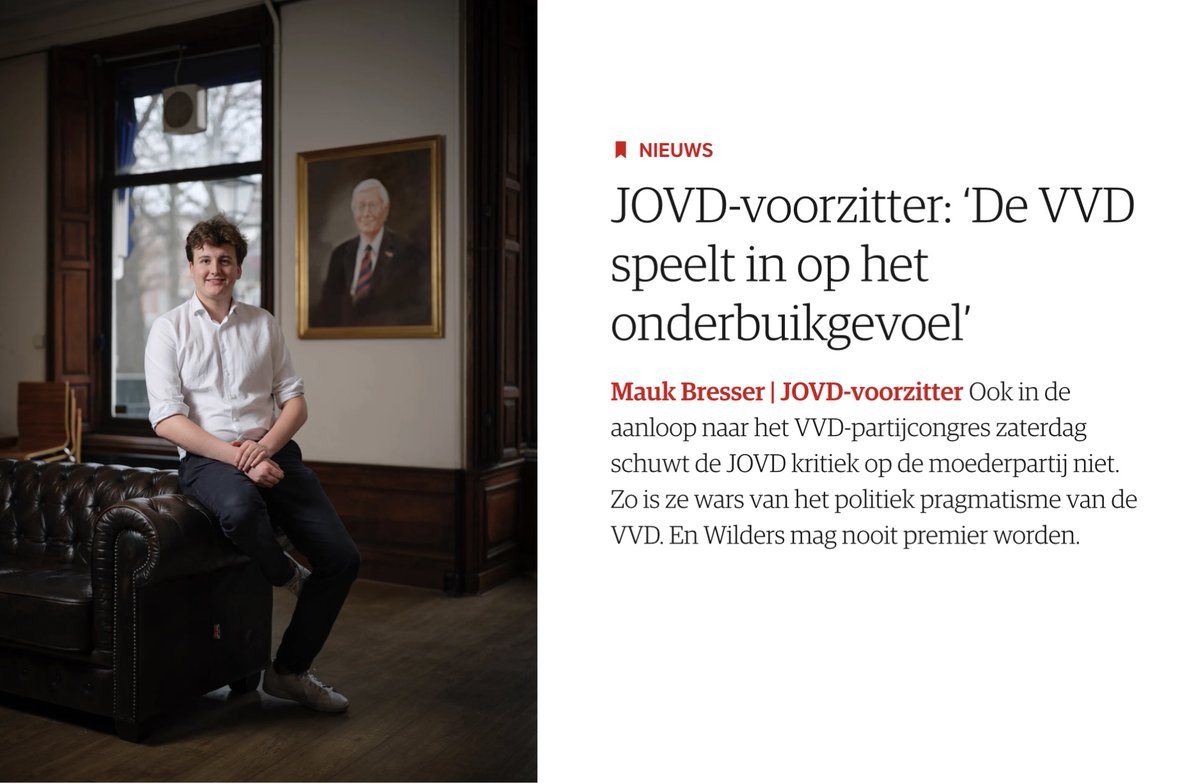 Van Mauk, opperhoofd van de VVD-kids, mocht Geert Wilders geen premier worden. En Ronald Plasterk wijst hij ook af. Mauk is eruit: het wordt Hans Wiegel. 👍