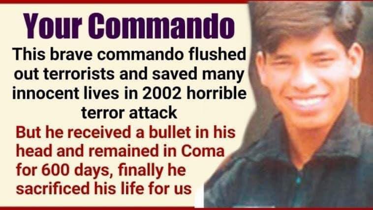 Commando of the elite NSG, fought bravely during Akshardham temple attack in 2002. Later fought longest & toughest battle of his life while comatose for 600 days after being hit by bullet. Remembering KIRTI CHAKRA awardee COMMANDO SURJAN SINGH BHANDARI on his Punyatithi today.