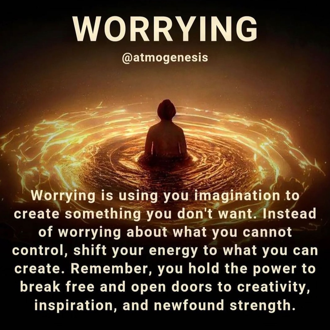 Worrying is like carrying around an umbrella on a perfect sunny day and expecting it to rain.

Worrying is like a rocking chair, it gives you something to do, but it gets you nowhere. 

Worry does nothing but take the joy out of today. 

#change #habits #trueself #worry #life