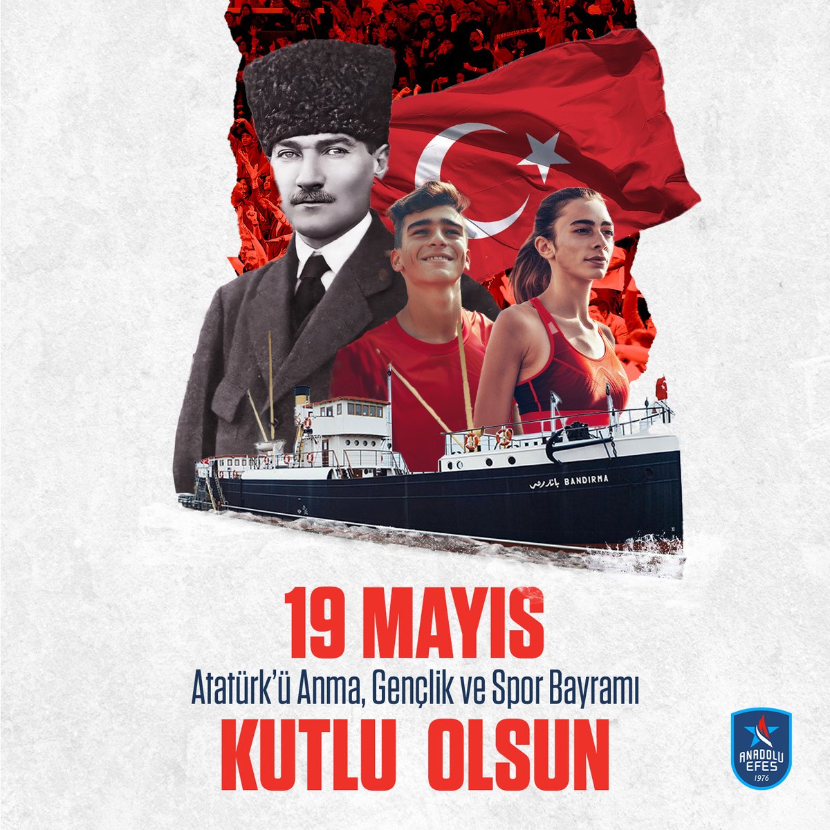 🇹🇷 Bugün, bağımsızlık mücadelemizin ilk adımının atıldığı gün... Ulu Önderimiz Gazi Mustafa Kemal Atatürk'ün izinde, gençliğimizin ve sporun gücüyle geleceğe emin adımlarla ilerliyoruz. #19Mayıs Atatürk'ü Anma, Gençlik ve Spor Bayramı kutlu olsun! #BenimYerimBurası