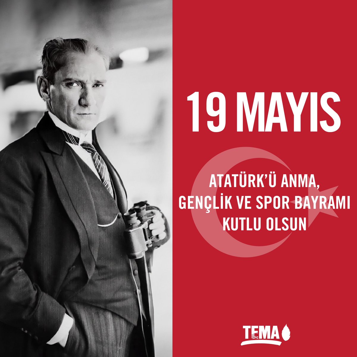 19 Mayıs Atatürk’ü Anma, Gençlik ve Spor Bayramı kutlu olsun. 🇹🇷