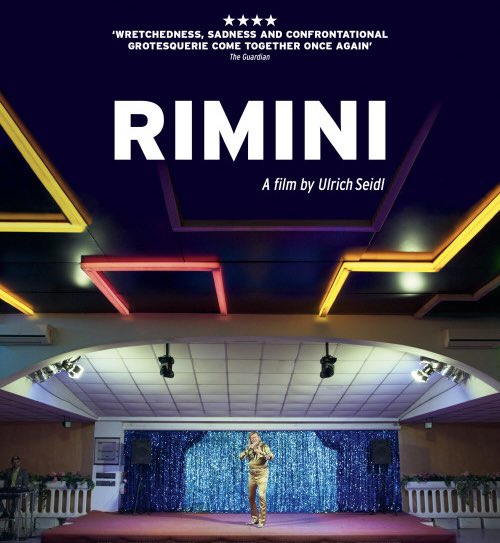 Rimini Watched this beautifully shot dark comedy last night featuring a tacky Austrian ageing alcoholic fat crooner, Ritchie Bravo, scraping a living singing to empty rooms of German off season pensioners on holiday in a soulless wintertime foggy Rimini, which he supplements by