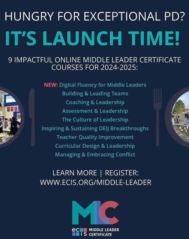 The 2024 - 2025 Middle Leader Certificate courses have been launched. Learn more: buff.ly/4bHGsIT #ECISMLC