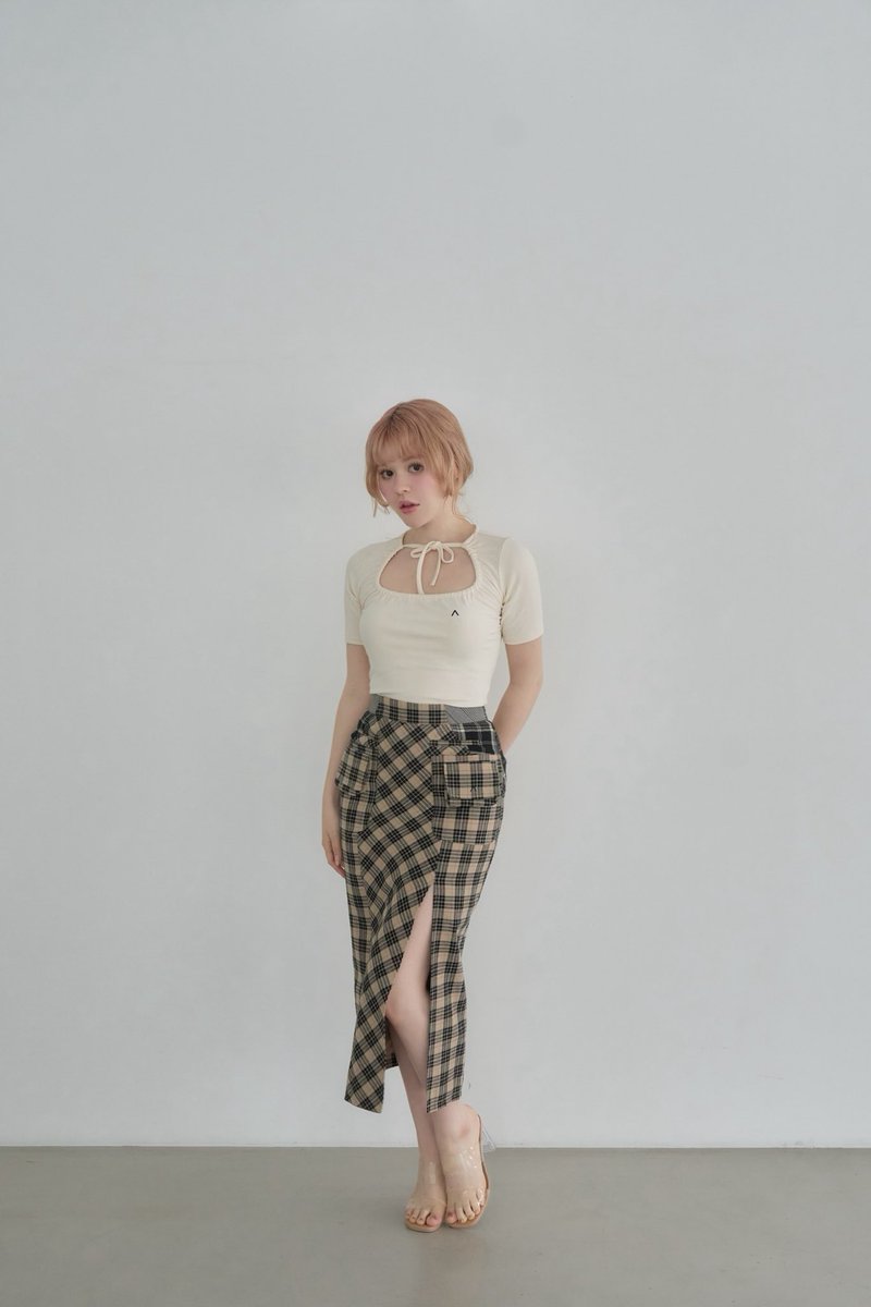 Anna check skirt andmary beige Mサイズ