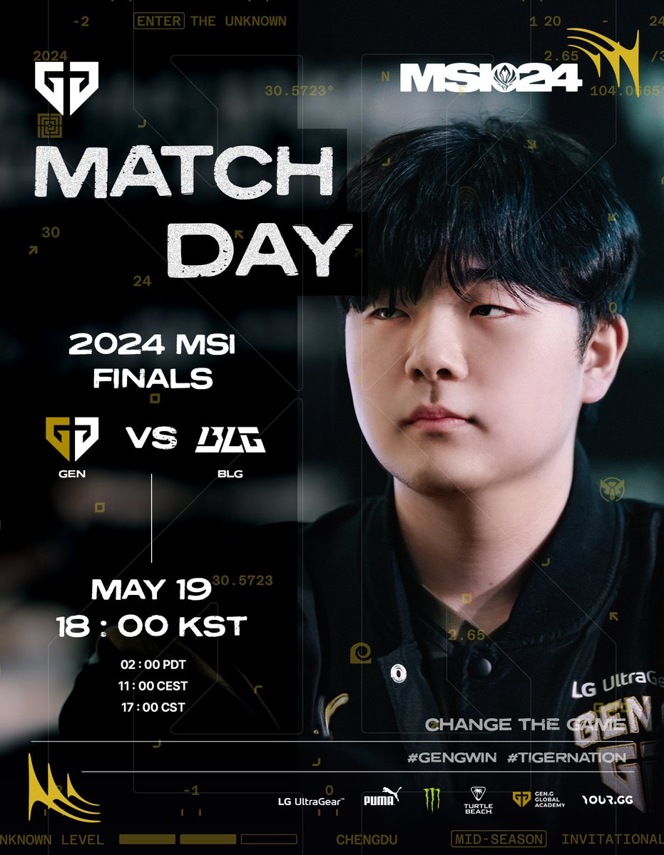 🎮 𝟐𝟎𝟐𝟒 𝐌𝐒𝐈 𝐅𝐈𝐍𝐀𝐋𝐒 𝒗𝒔 𝑩𝑳𝑮 ⏰ 18:00 (KST) | 02:00 (PT) 📺 안녕수야 | bj.afreecatv.com/tntntn13 🔗 LCK_KR | bj.afreecatv.com/aflol #TIGERNATION #GENGLOL #GENGWIN #MSI2024